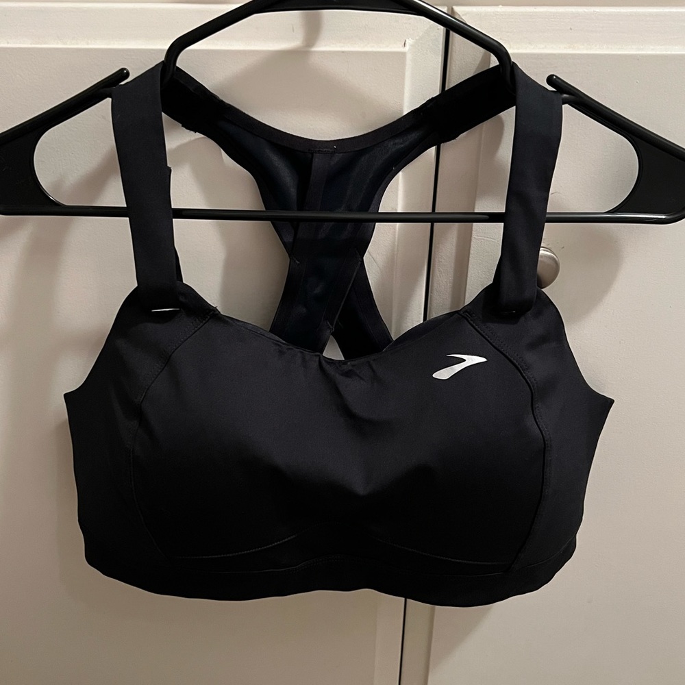 Brooks Juno Sports Bra Size 36D Black Racerback